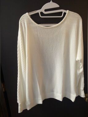 Joyfolie Cream Waffle Knit Women's Sweater